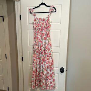 Floral Maxi Dress with Ruffle Straps